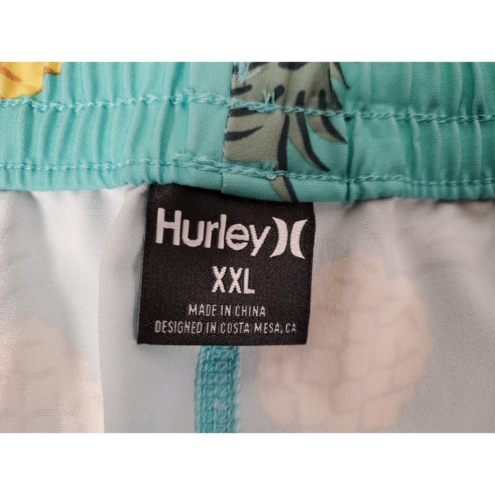 Hurley Windnsea Pineapple 2 Volley Green 17" Swim Trunks Boardshorts Size 2X - Picture 12 of 13